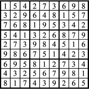 Answers to Previous Sudoku Puzzle