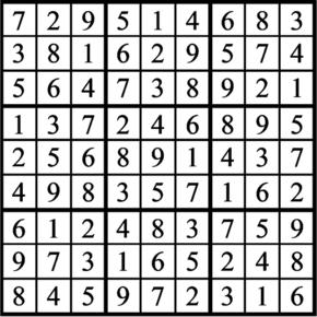 Answers to Previous Sudoku Puzzle