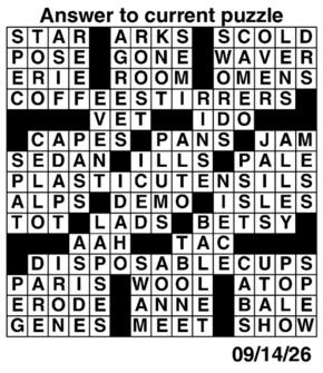 Answers to Previous Crossword