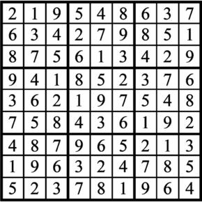 Answers to Previous Sudoku Puzzle
