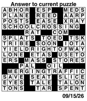 Answers to Previous Crossword