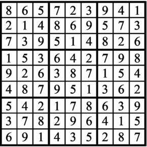 Answers to Previous Sudoku Puzzle