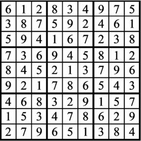 Answers to Previous Sudoku Puzzle