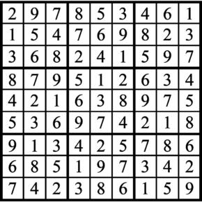 Answers to Previous Sudoku Puzzle