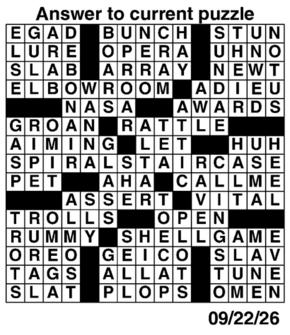Answers to Previous Crossword