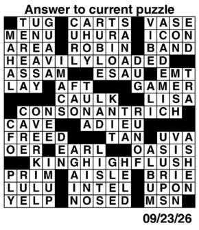 Answers to Previous Crossword