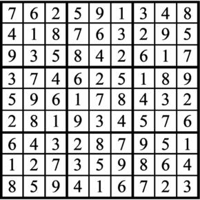 Answers to Previous Sudoku Puzzle