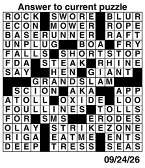 Answers to Previous Crossword
