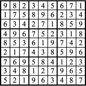 Answers to Previous Sudoku Puzzle