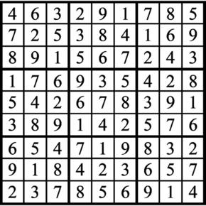 Answers to Previous Sudoku Puzzle