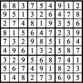 Answers to Previous Sudoku Puzzle
