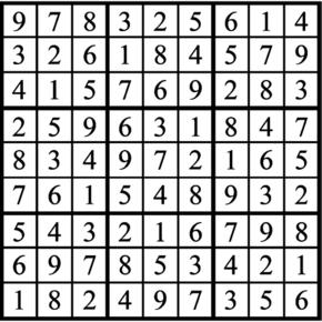 Answers to Previous Sudoku Puzzle