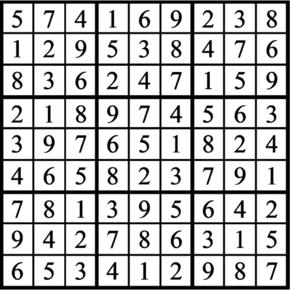 Answers to Previous Sudoku Puzzle
