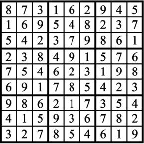 Answers to Previous Sudoku Puzzle