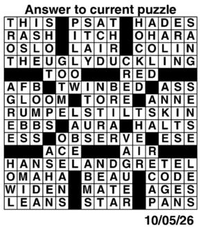 Answers to Previous Crossword