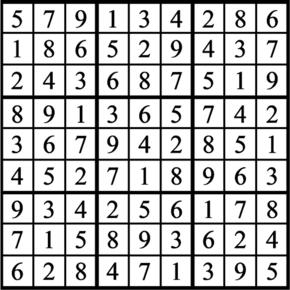 Answers to Previous Sudoku Puzzle