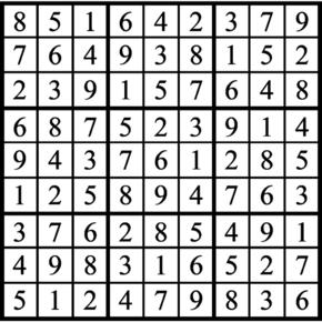 Answers to Previous Sudoku Puzzle