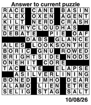 Answers to Previous Crossword