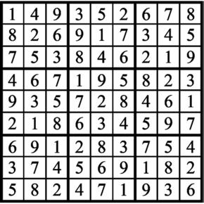 Answers to Previous Sudoku Puzzle