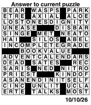 Answers to Previous Crossword