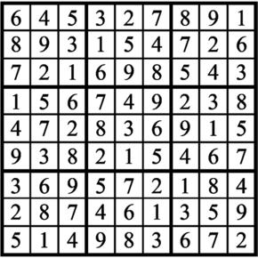 Answers to Previous Sudoku Puzzle