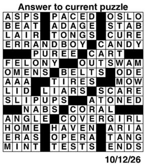 Answers to Previous Crossword