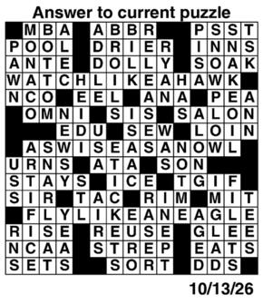Answers to Previous Crossword