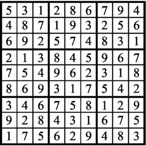 Answers to Previous Sudoku Puzzle