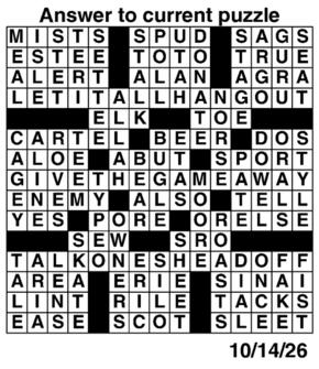 Answers to Previous Crossword