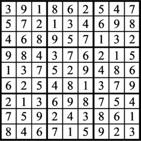 Answers to Previous Sudoku Puzzle
