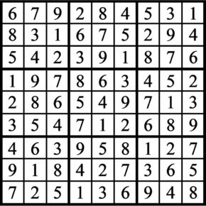 Answers to Previous Sudoku Puzzle