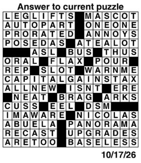 Answers to Previous Crossword