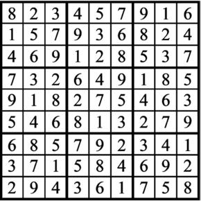 Answers to Previous Sudoku Puzzle