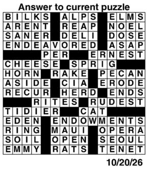 Answers to Previous Crossword