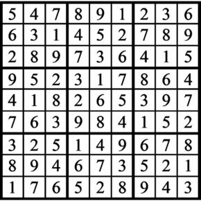 Answers to Previous Sudoku Puzzle