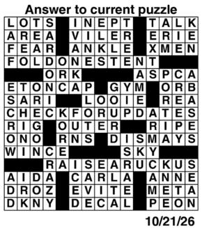 Answers to Previous Crossword