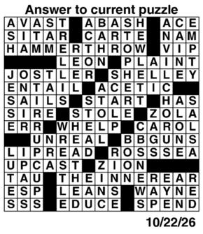Answers to Previous Crossword