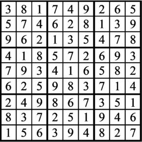Answers to Previous Sudoku Puzzle
