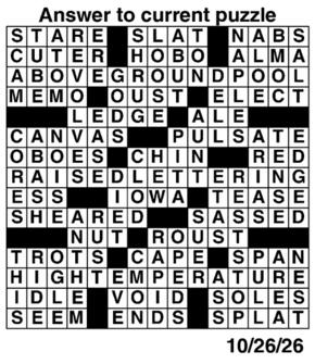 Answers to Previous Crossword