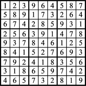 Answers to Previous Sudoku Puzzle