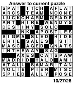 Answers to Previous Crossword