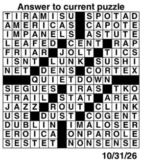 Answers to Previous Crossword