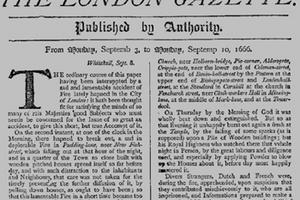 London Gazette from 1666