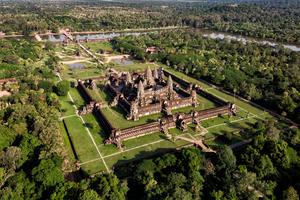 Aerial view of Angkor Wat temple, Siem Reap, Cambodia. Dreamstime/TCA