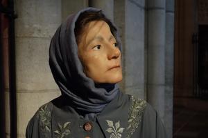 Visitors to Uppsala Cathedral will find a different take on the Virgin Mary with this lifelike statue, called “Mary (The Return).” (Rick Steves, Rick Steves’ Europe)
