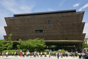 Activists pass the National Museum of African American History and Culture during a march organized by the Freedom to Learn Network in Washington, D.C., on May 3, 2025, calling for the protection of Black history and 