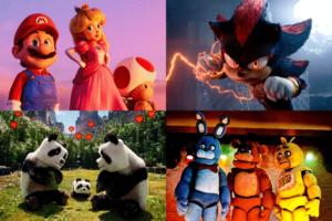 Universal Pictures/Nintendo; Paramount Pictures/Sega; Universal Pictures/ScottGames; Warner Bros. Pictures/Mojang Studios/TNS