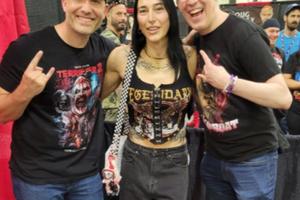 Bang Showbiz / Damien Leone, Rhea Ripley and David Howard Thornton at Silver Scream Con 4 / Credit: X