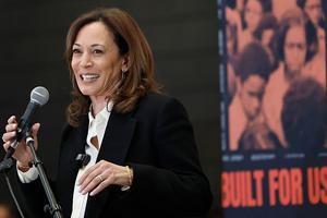 LOS ANGELES, CALIFORNIA - JUNE 06:  Former Vice President Kamala Harris speaks at the State of the People POWER Tour opening ceremony on June 6, 2025 in Los Angeles, California. The ten city State of the People POWER Tour is a national campaign aimed at ‘uniting Black communities through healing, direct relief, and power building.’ (Photo by Mario Tama/Getty Images)