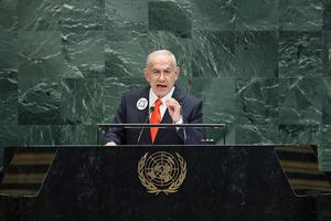 NEW YORK, NEW YORK - SEPTEMBER 26: Prime Minister of Israel Benjamin Netanyahu speaks during the United Nations General Assembly (UNGA) at the United Nations headquarters on September 26, 2025 in New York City. World leaders convened for the 80th Session of UNGA, with this year’s theme for the annual global meeting being “Better together: 80 years and more for peace, development and human rights.”  (Photo by Michael M. Santiago/Getty Images)